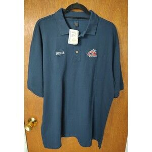 NWT NHL Columbus Blue Jackets sz L navy blue short sleeve polo shirt CCM
